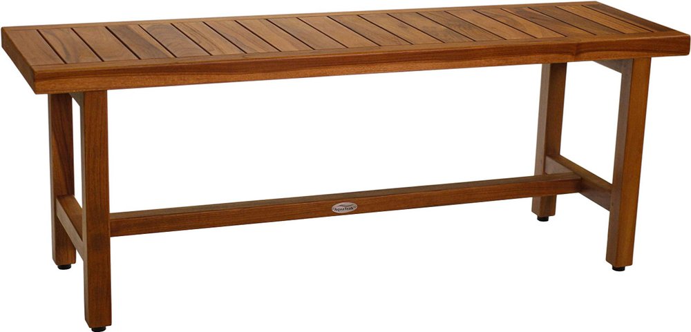 18" X 48" Brown Teak Rectangular Shower Bench