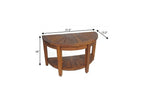 18" X 32" Brown Teak Rectangular Shower Bench With Shelf