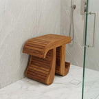 18" X 15" Brown Teak Rectangular Shower Bench