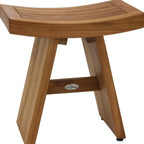 18" X 18" Brown Teak Rectangular Shower Bench