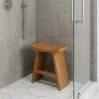 30" X 12" Brown Teak Rectangular Shower Bench