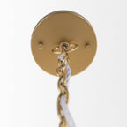 Gold Four Light Rattan Dimmable Chandelier With Gold Shades