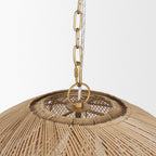 Gold Four Light Rattan Dimmable Chandelier With Gold Shades