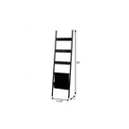 63" Black Metal Blanket Ladder With Magazine Storage