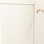 9" Off White Wicker Single Door Linen Cabinet