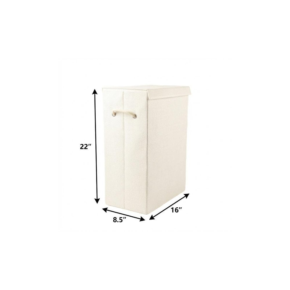 9" Off White Wicker Single Door Linen Cabinet