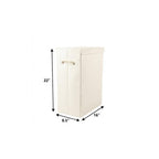 9" Off White Wicker Single Door Linen Cabinet