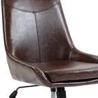 Dark Brown and Black Adjustable Height Swivel Rolling Office Chair