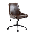 Dark Brown and Black Adjustable Height Swivel Rolling Office Chair