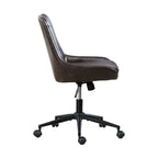 Dark Brown and Black Adjustable Height Swivel Rolling Office Chair