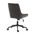 Dark Brown and Black Adjustable Height Swivel Rolling Office Chair