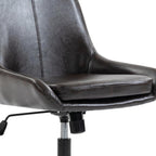 Dark Brown and Black Adjustable Height Swivel Rolling Office Chair