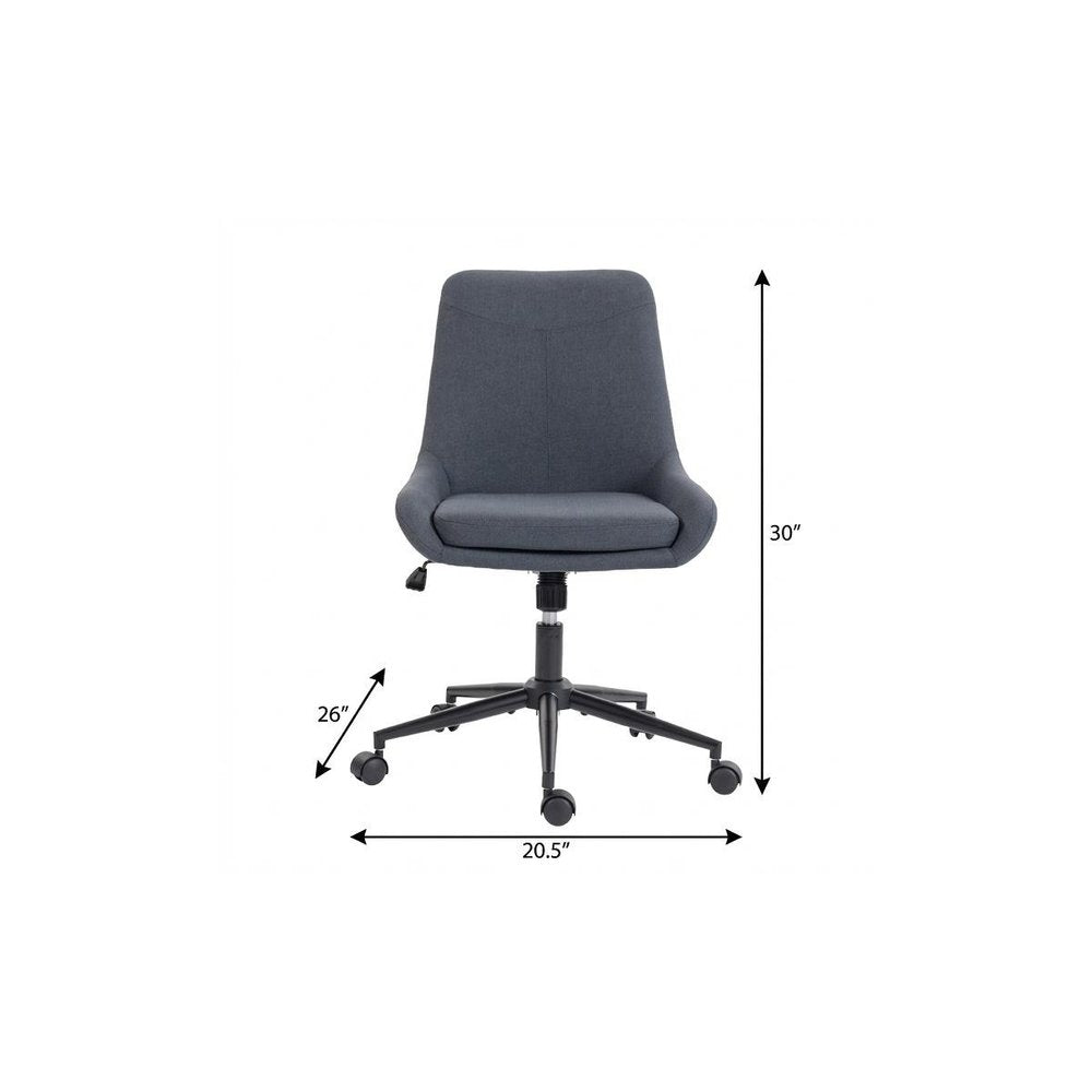 Dark Gray And Black Adjustable Height Swivel Rolling Office Chair