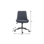 Dark Gray And Black Adjustable Height Swivel Rolling Office Chair