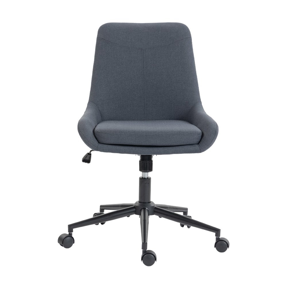 Dark Gray And Black Adjustable Height Swivel Rolling Office Chair