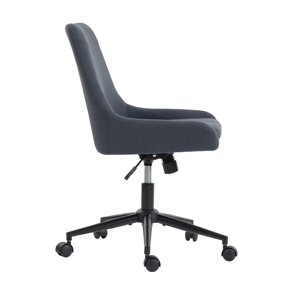 Dark Gray And Black Adjustable Height Swivel Rolling Office Chair