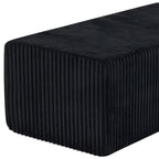51" Black Corduroy Ottoman
