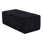 51" Black Corduroy Ottoman