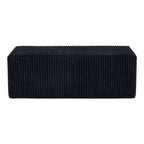 51" Black Corduroy Ottoman