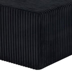 51" Black Corduroy Ottoman