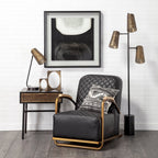22" Black Metal Pierced Novelty Table Lamp With Cylinder Shade