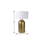 30" Gold Novelty Table Lamp With Drum Shade