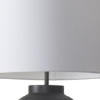 30" Black Novelty Table Lamp With Drum Shade