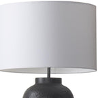 30" Black Novelty Table Lamp With Drum Shade
