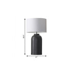 30" Black Novelty Table Lamp With Drum Shade