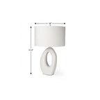 31" White Novelty Table Lamp With Drum Shade