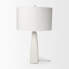 31" White Novelty Table Lamp With Drum Shade