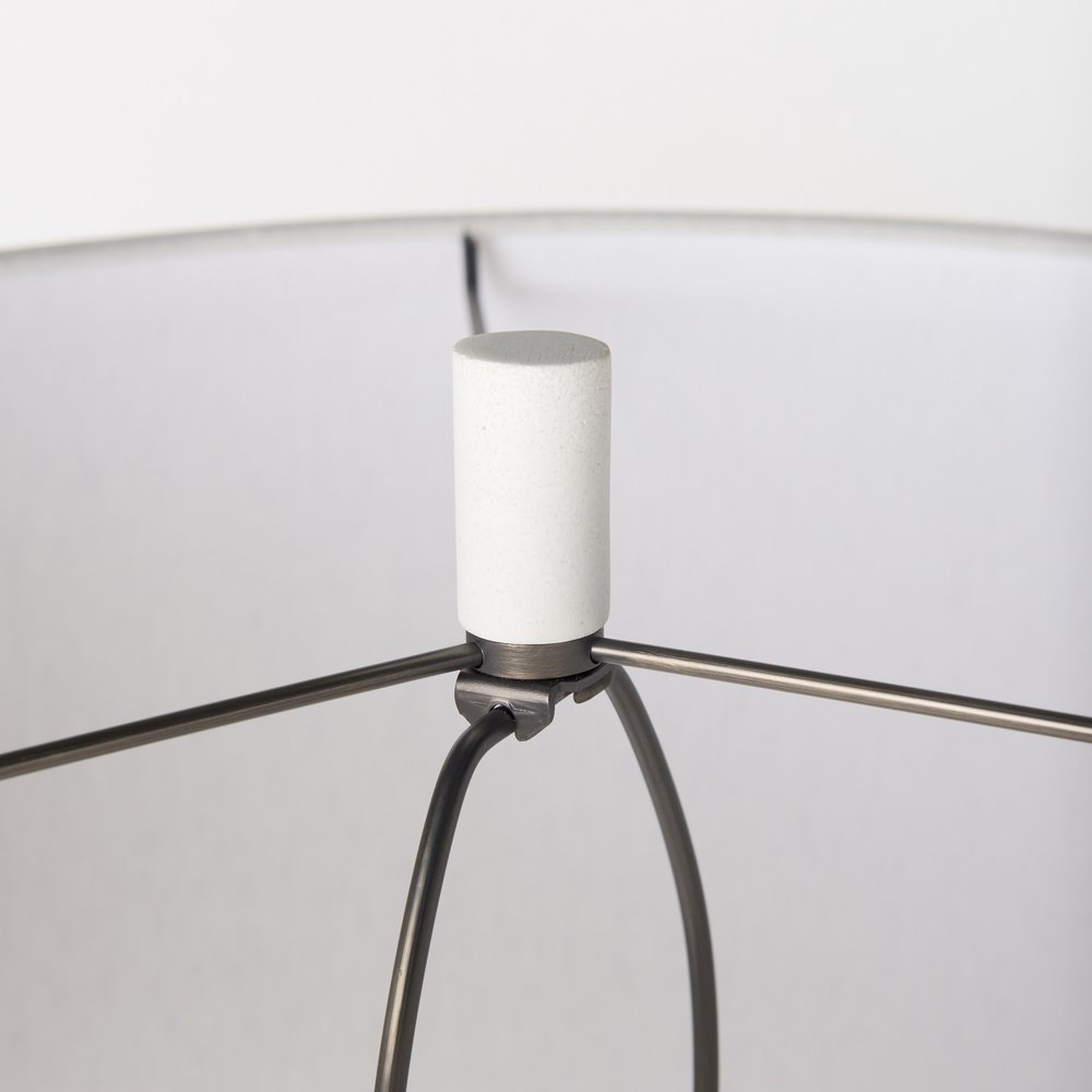 31" White Novelty Table Lamp With Drum Shade