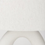 31" White Novelty Table Lamp With Drum Shade