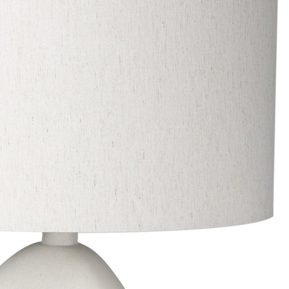 31" White Novelty Table Lamp With Drum Shade