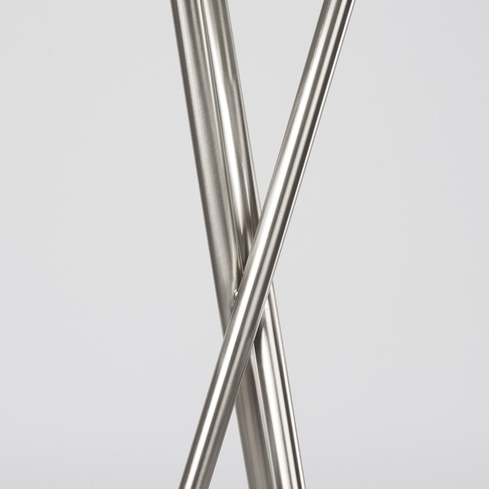 62" Beige Metal Tripod Floor Lamp With Beige Fabric Drum Shade