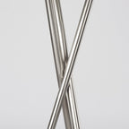 62" Beige Metal Tripod Floor Lamp With Beige Fabric Drum Shade