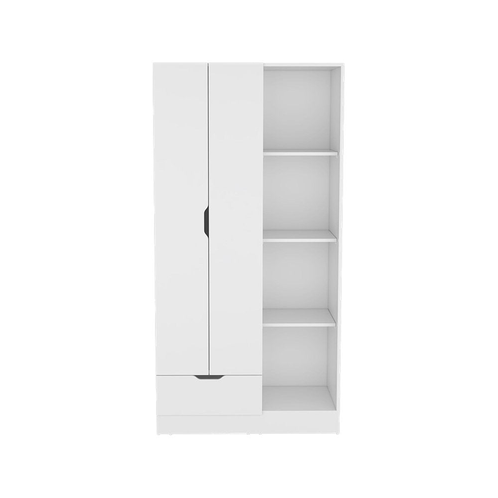 19" White Wood Corner Accent Chest