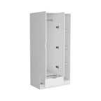 19" White Wood Corner Accent Chest