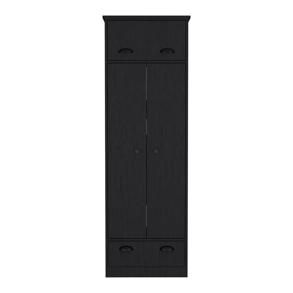 19" Black Wood Corner Accent Chest