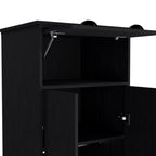 19" Black Wood Corner Accent Chest