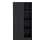 19" Black Wood Corner Accent Chest