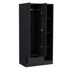 19" Black Wood Corner Accent Chest