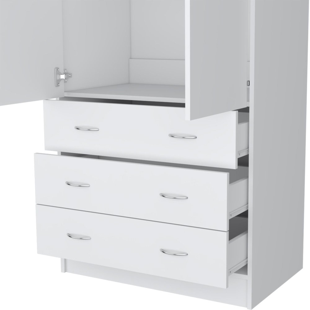 19" White Wood Corner Accent Chest