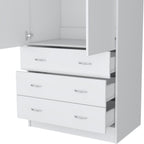 19" White Wood Corner Accent Chest
