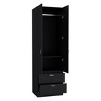 19" Black Wood Corner Accent Chest