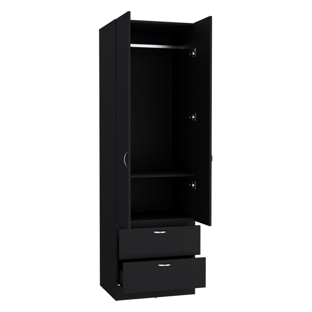 19" Black Wood Corner Accent Chest