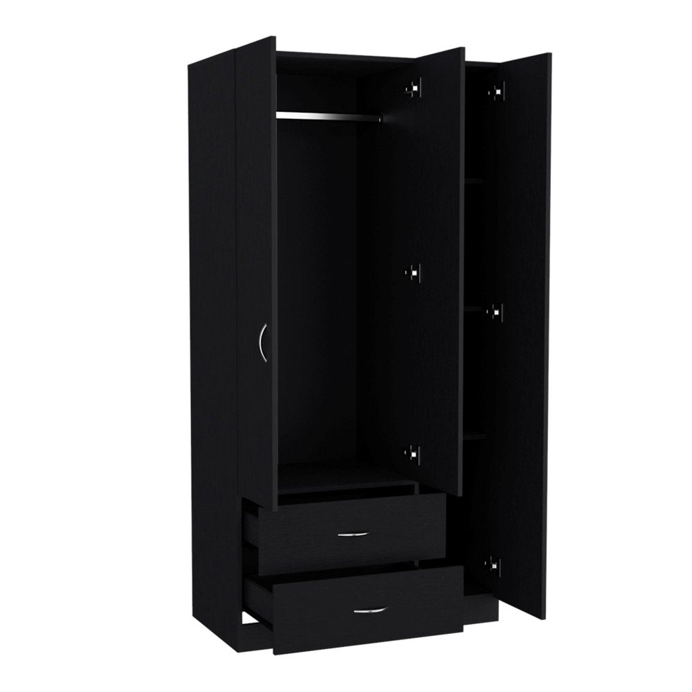 18" Black Wood Corner Accent Chest