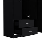 18" Black Wood Corner Accent Chest
