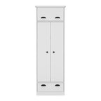 19" White Wood Corner Accent Chest