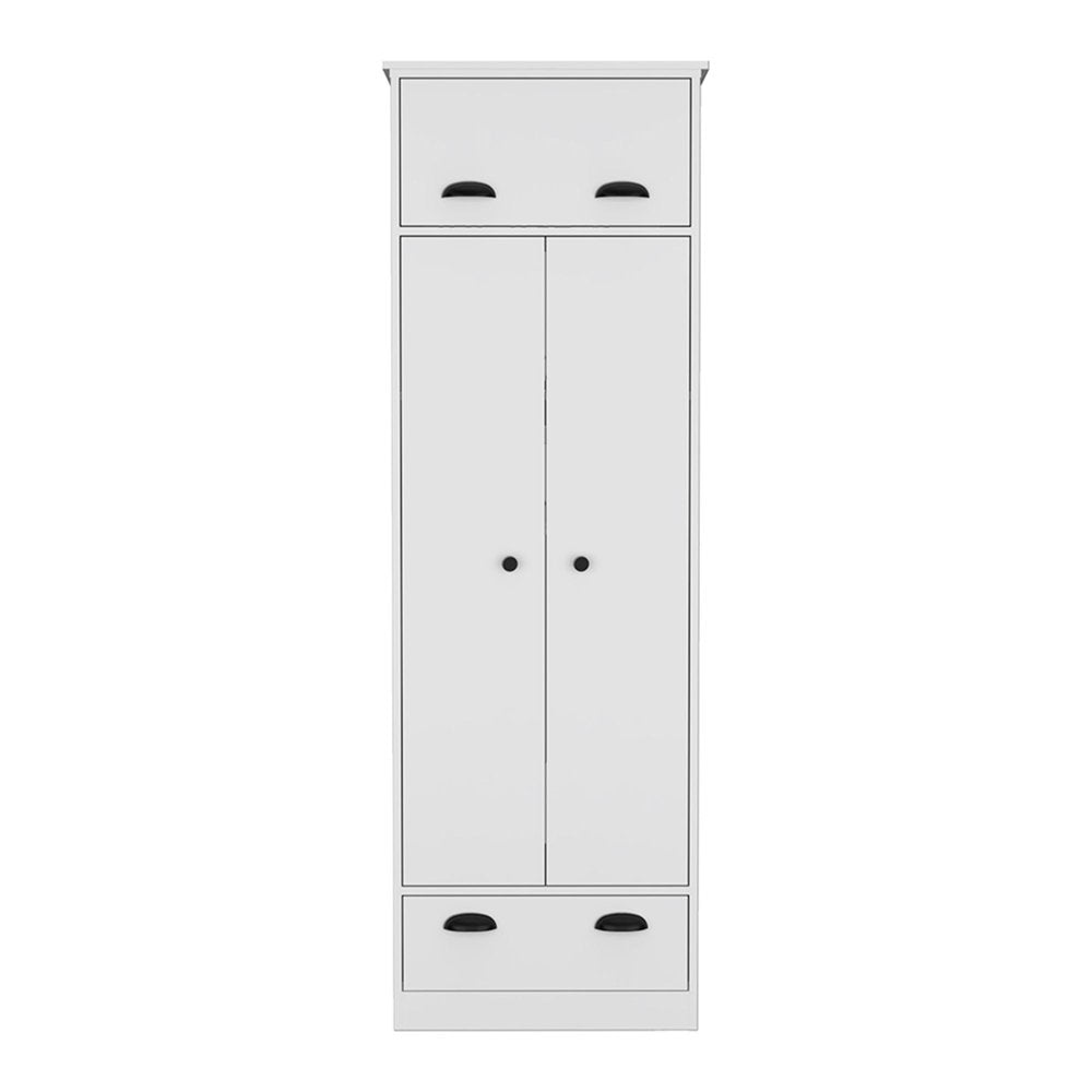 19" White Wood Corner Accent Chest